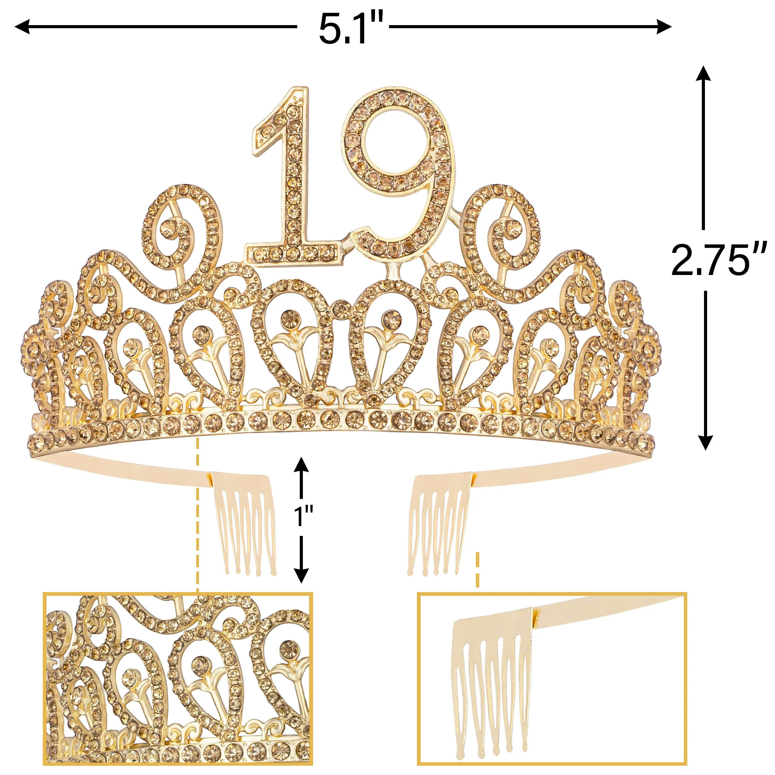 19th Birthday, 19th Birthday Decorations for Women, 19th Birthday Crown, 19th Birthday