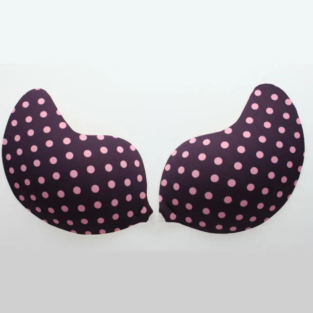 1Pc Underwear Women Silicone Push Up Bra Invisible Adhesive Bra Self-adhesive Backless Polka Dot Strapless Invisible Bra Support