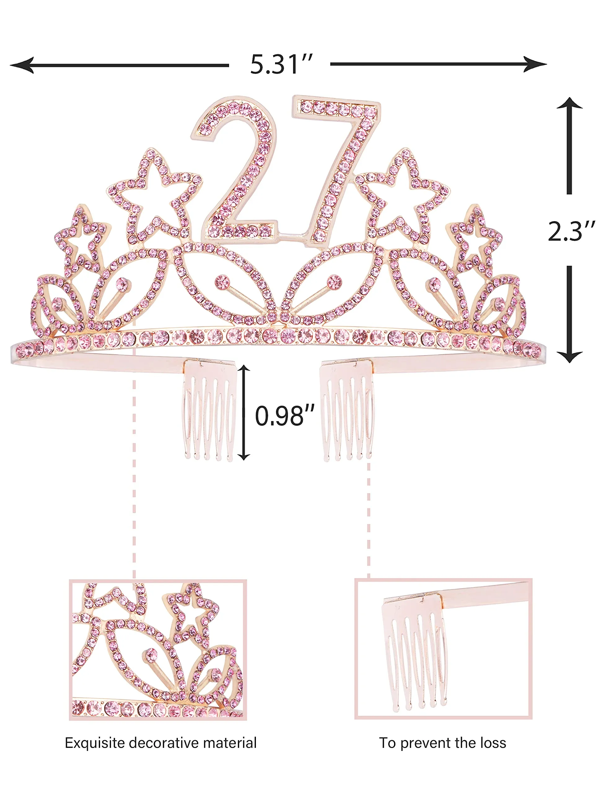 27th Birthday, 27th Birthday Decorations for Women, 27th Birthday Crown, 27th Birthday