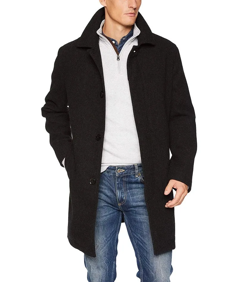 Armando Mens Black 3 4 Length Wool Coat