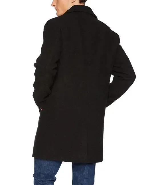 Armando Mens Black 3 4 Length Wool Coat