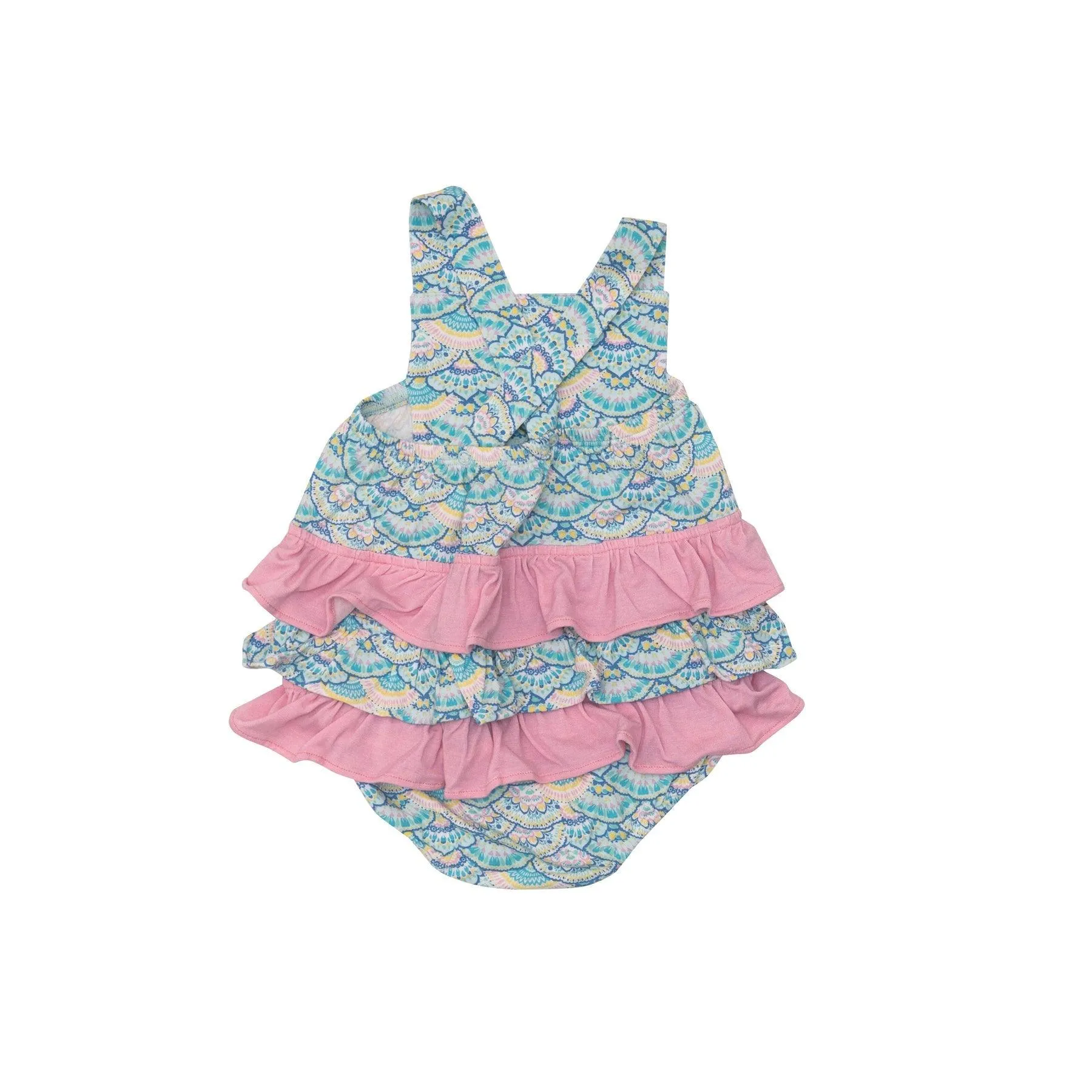 Baby Bubble | Ruffle Sunsuit - Mermaid Scale | Angel Dear