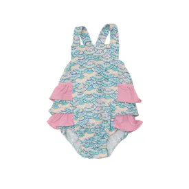 Baby Bubble | Ruffle Sunsuit - Mermaid Scale | Angel Dear