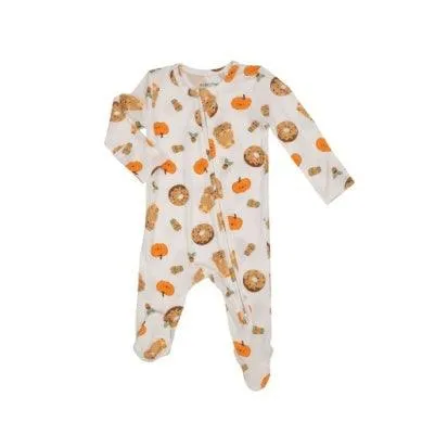 Baby Footie | 2 Way Zipper - Pumpkin Spice Latte | Angel Dear