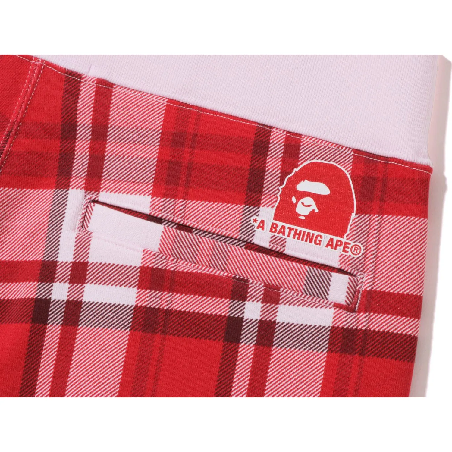 BAPE CHECK GIFT SWEAT SHORTS MENS