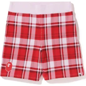 BAPE CHECK GIFT SWEAT SHORTS MENS