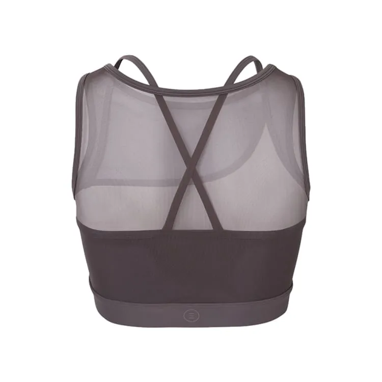 Barrel Women Premium Powernet Bra Top-MOCHA