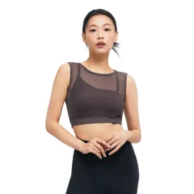 Barrel Women Premium Powernet Bra Top-MOCHA