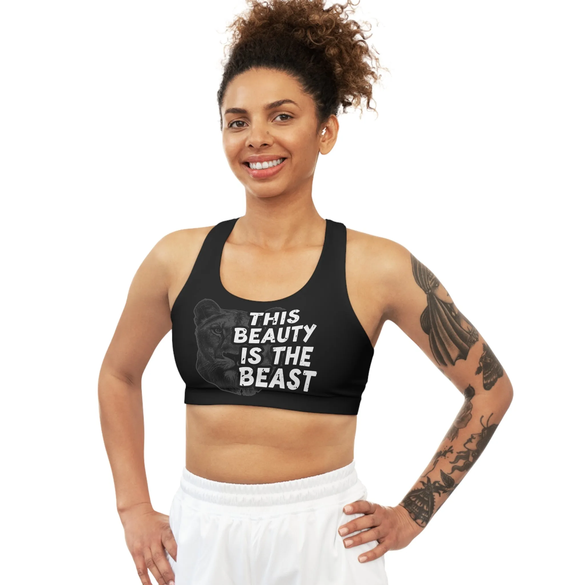 Beauty is the Beast Seamless Sports Bra (AOP)