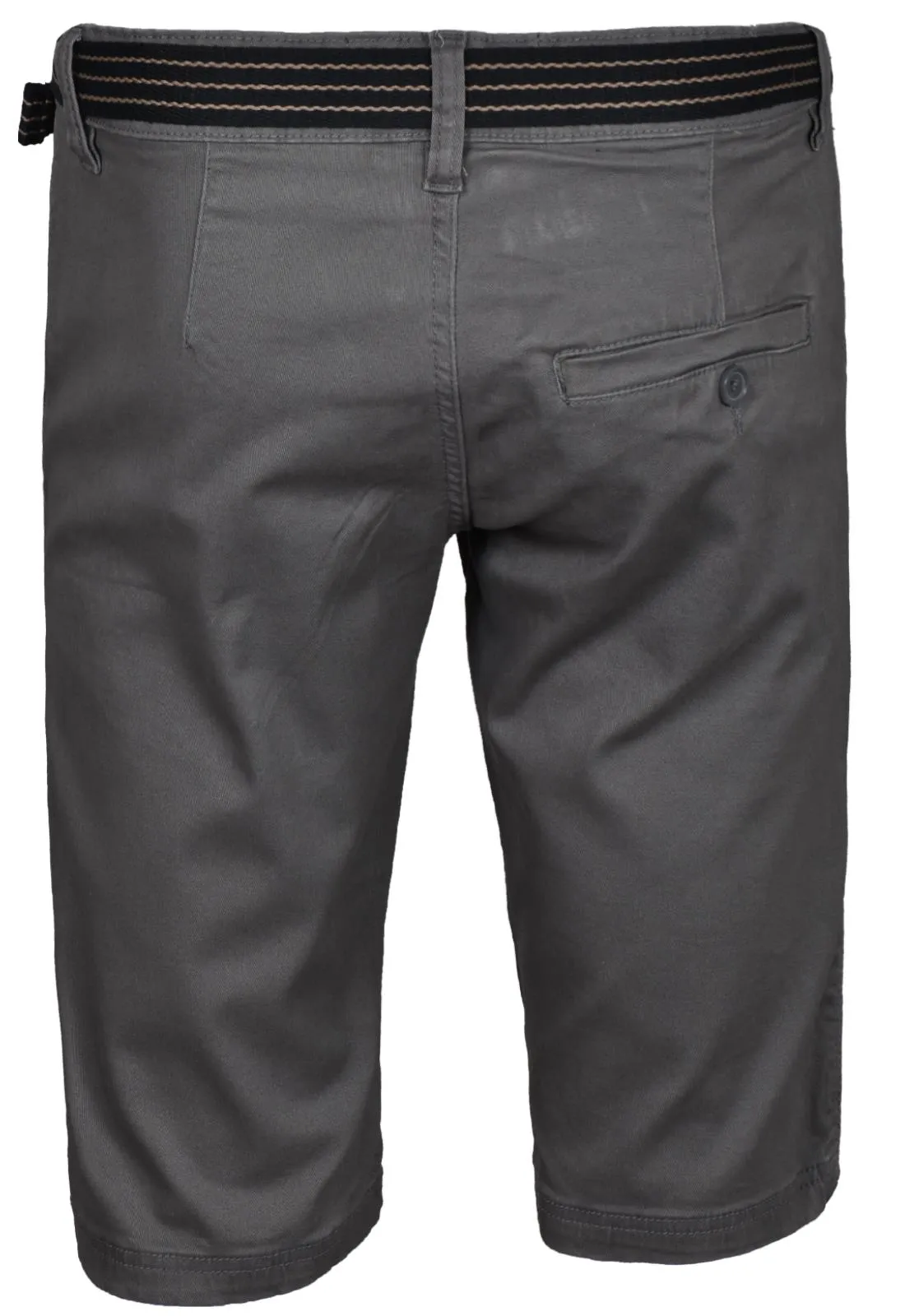 Belted Chino Stretch Cotton Shorts