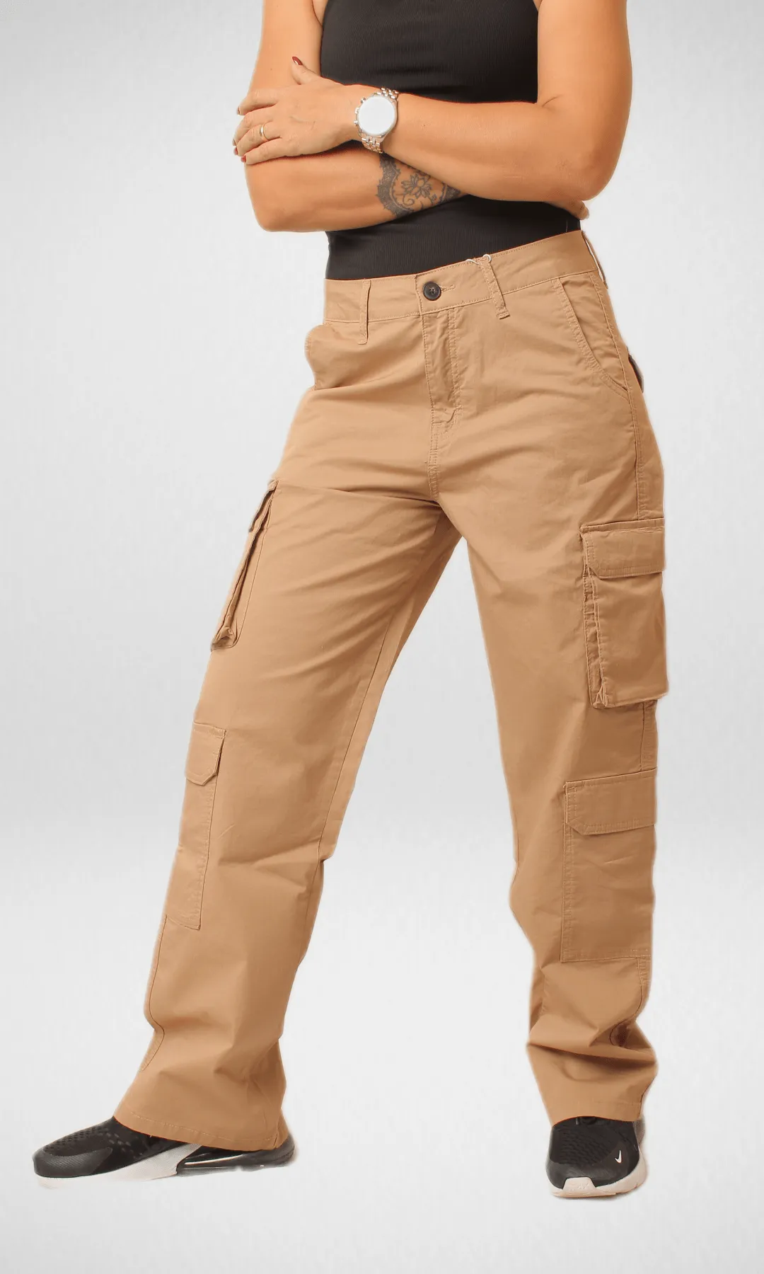 Bershka Cargo Pants 2023 - Cafe