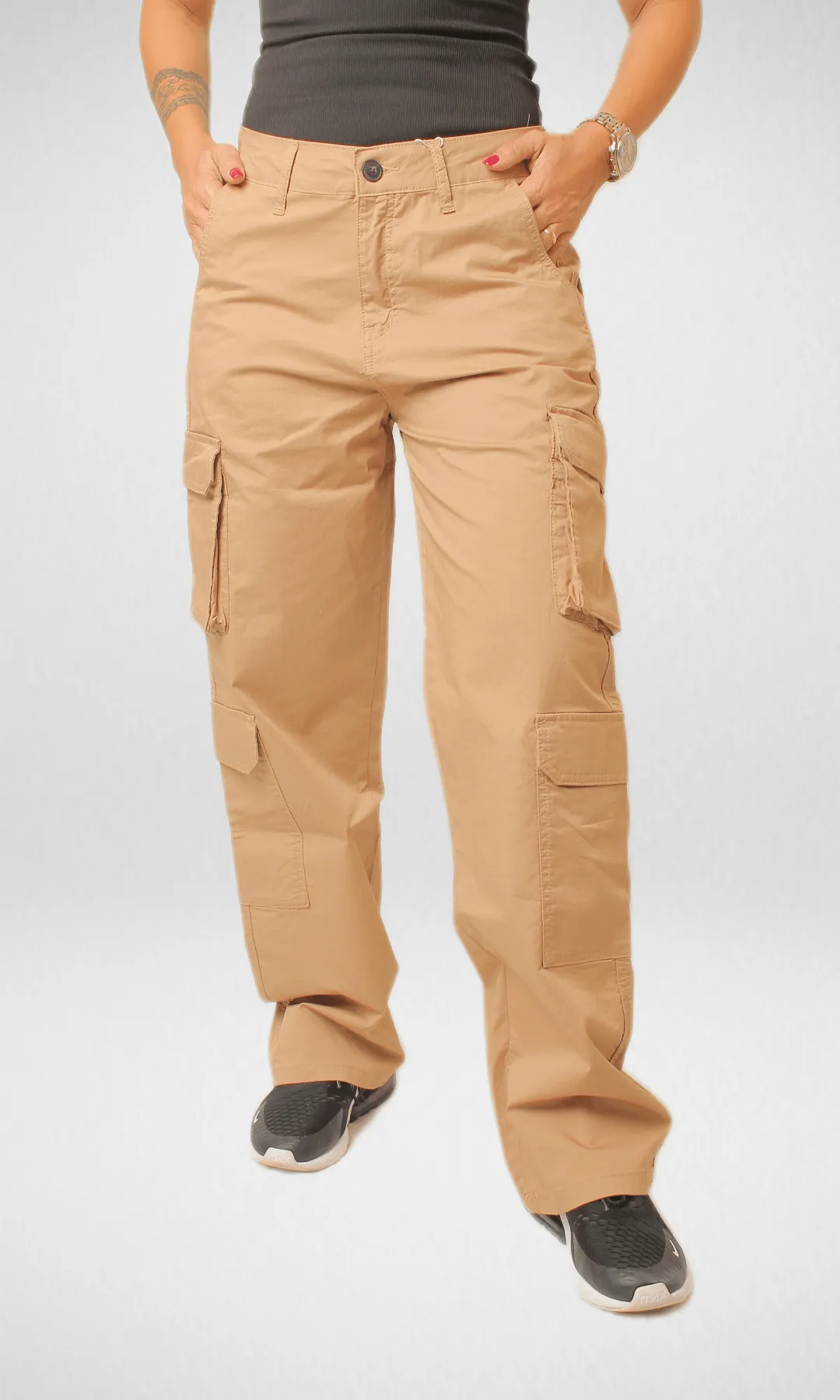 Bershka Cargo Pants 2023 - Cafe