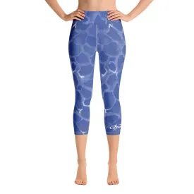 Blue Pool Yoga Capri Leggings