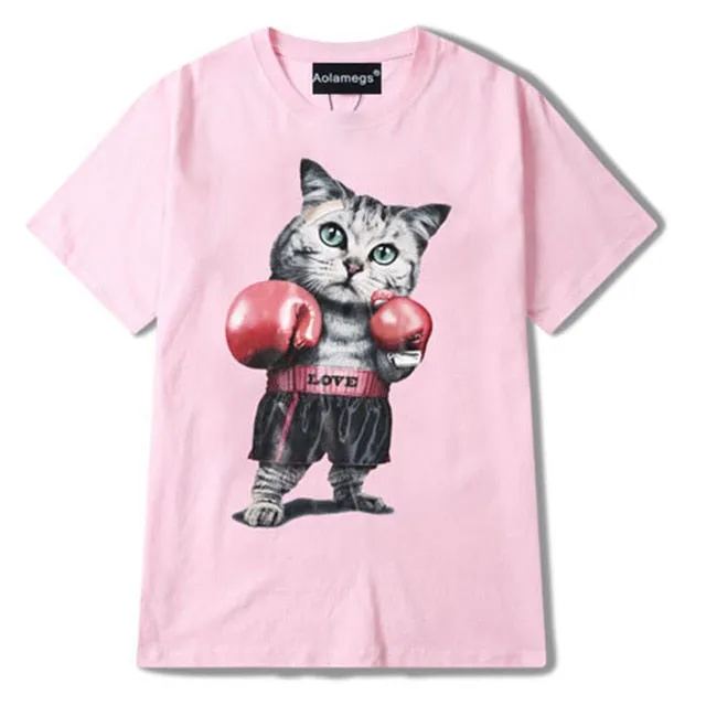 Boxer Cat Printed Tees