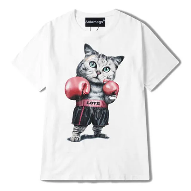 Boxer Cat Printed Tees