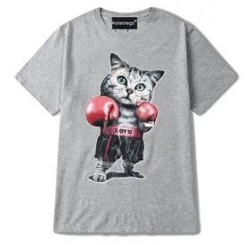 Boxer Cat Printed Tees