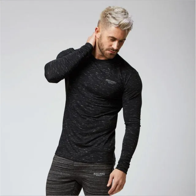 Brand gyms clothing fitness t shirt men fashion extend  summer short sleeve t-shirt cotton bodybuilding muscle guys Bran