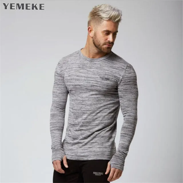 Brand gyms clothing fitness t shirt men fashion extend  summer short sleeve t-shirt cotton bodybuilding muscle guys Bran