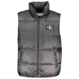 Calvin Klein Chic Sleeveless Zippered Black Jacket VEST