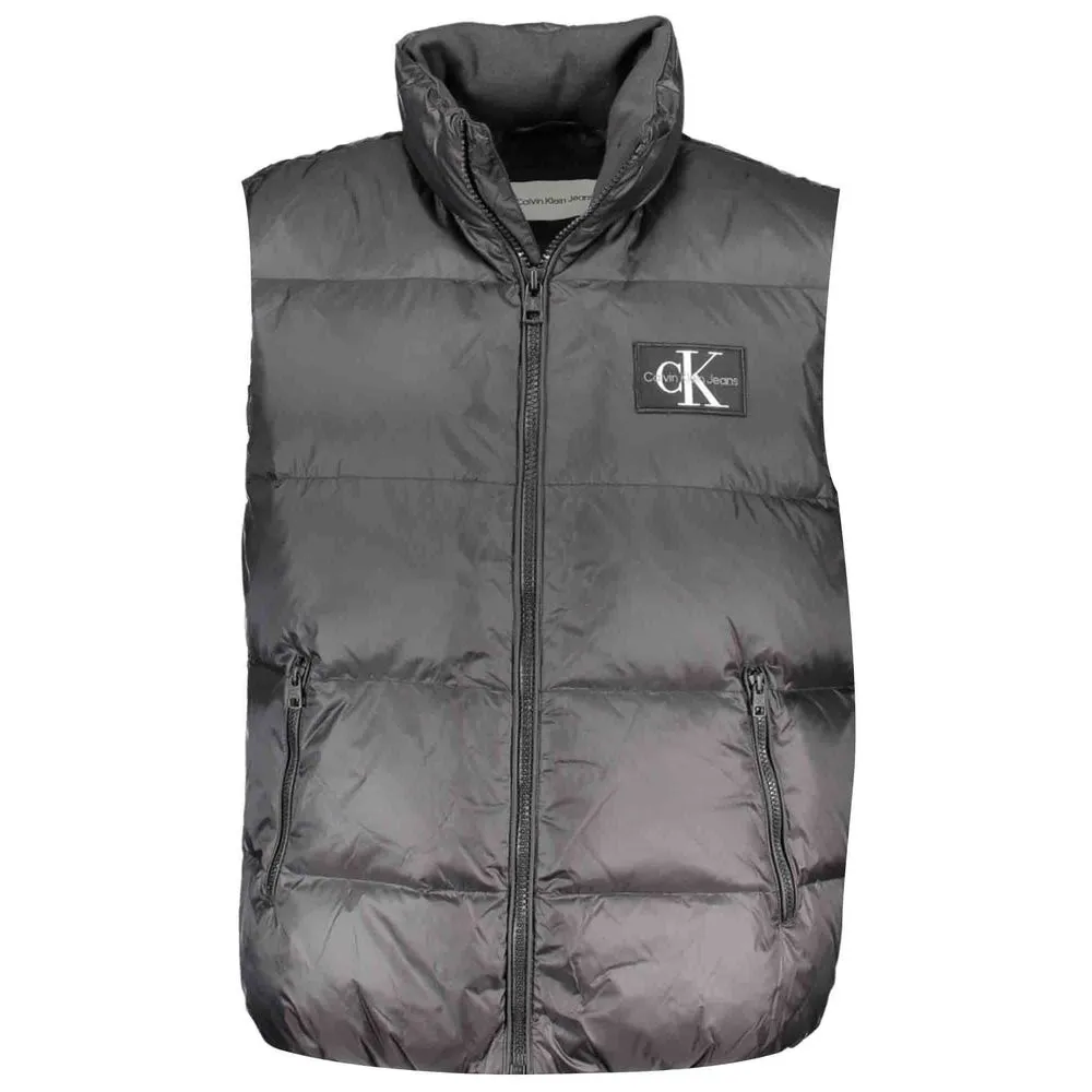 Calvin Klein Chic Sleeveless Zippered Black Jacket VEST