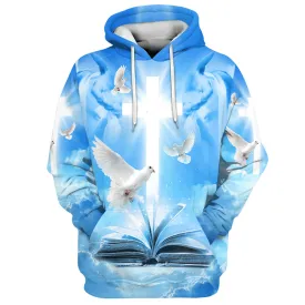 Christian Cross, Bible and Dove 3D Hoodies Men & Women Christian Hoodie 3D Printed Hoodie