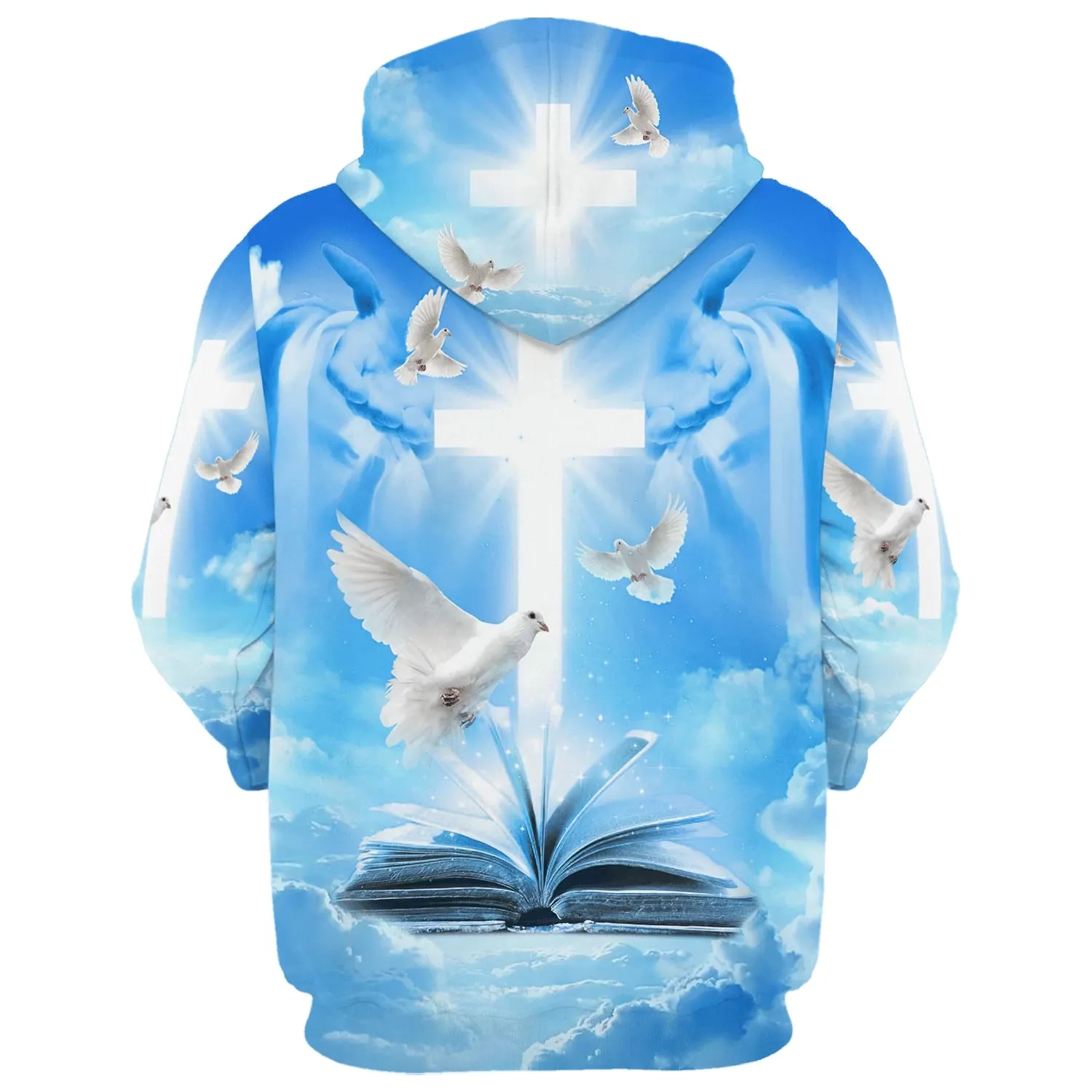 Christian Cross, Bible and Dove 3D Hoodies Men & Women Christian Hoodie 3D Printed Hoodie