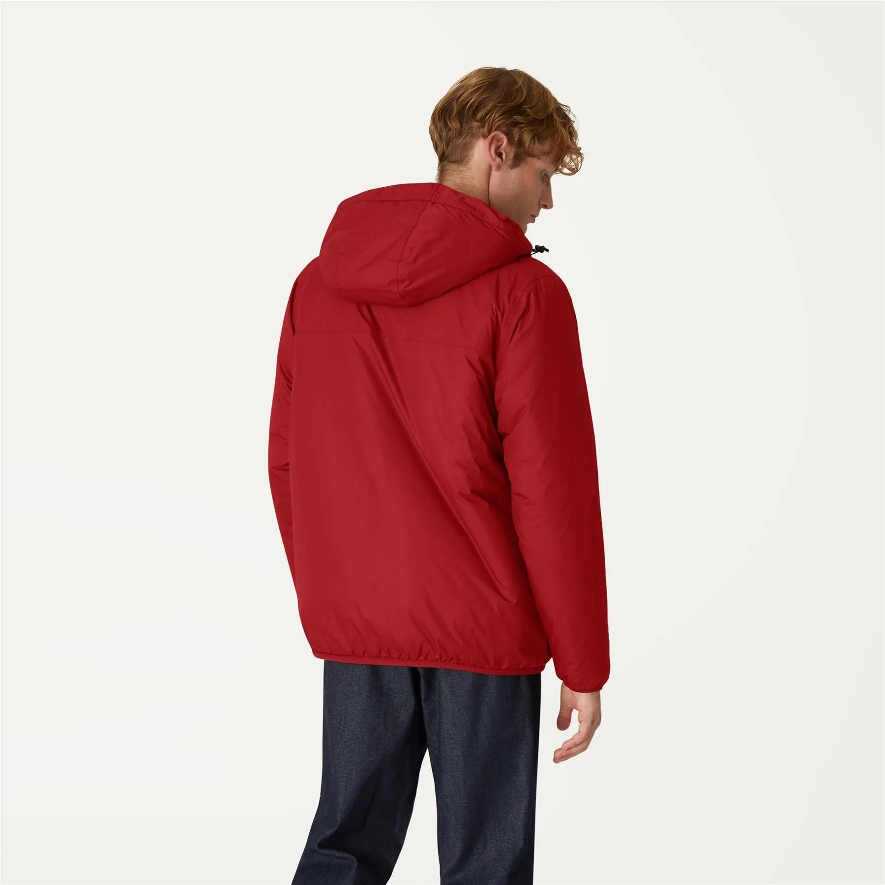 Claude Orsetto - Unisex Sherpa Lined Waterproof Full Zip Rain Jacket in Red Dk