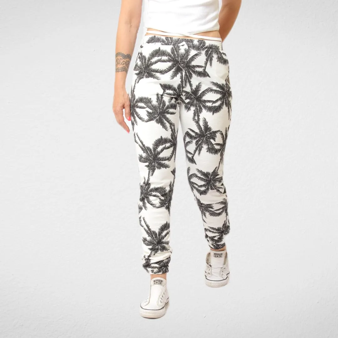 Cotton Pants For Women (Palms) - Black