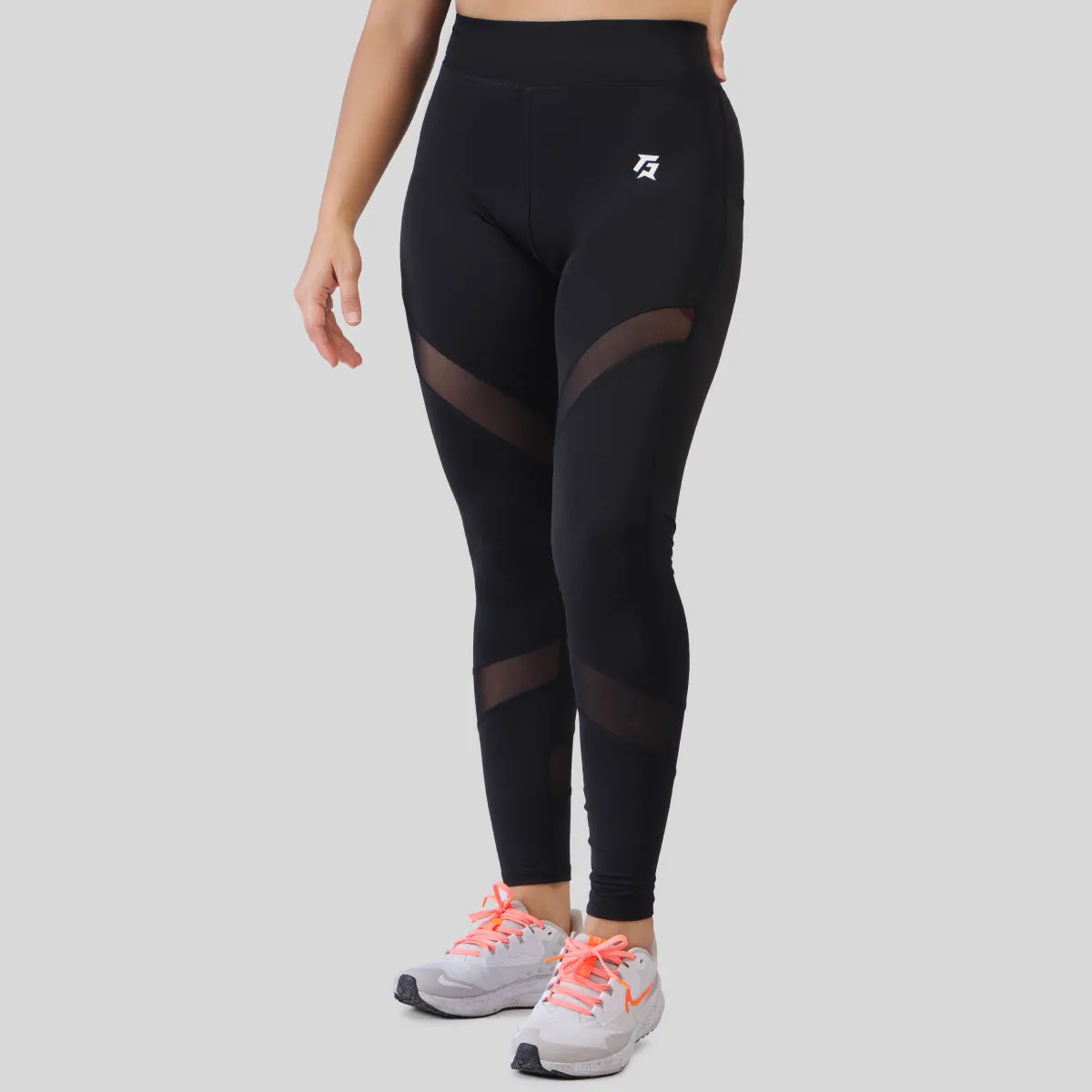 Cross Mesh Leggings (Black)