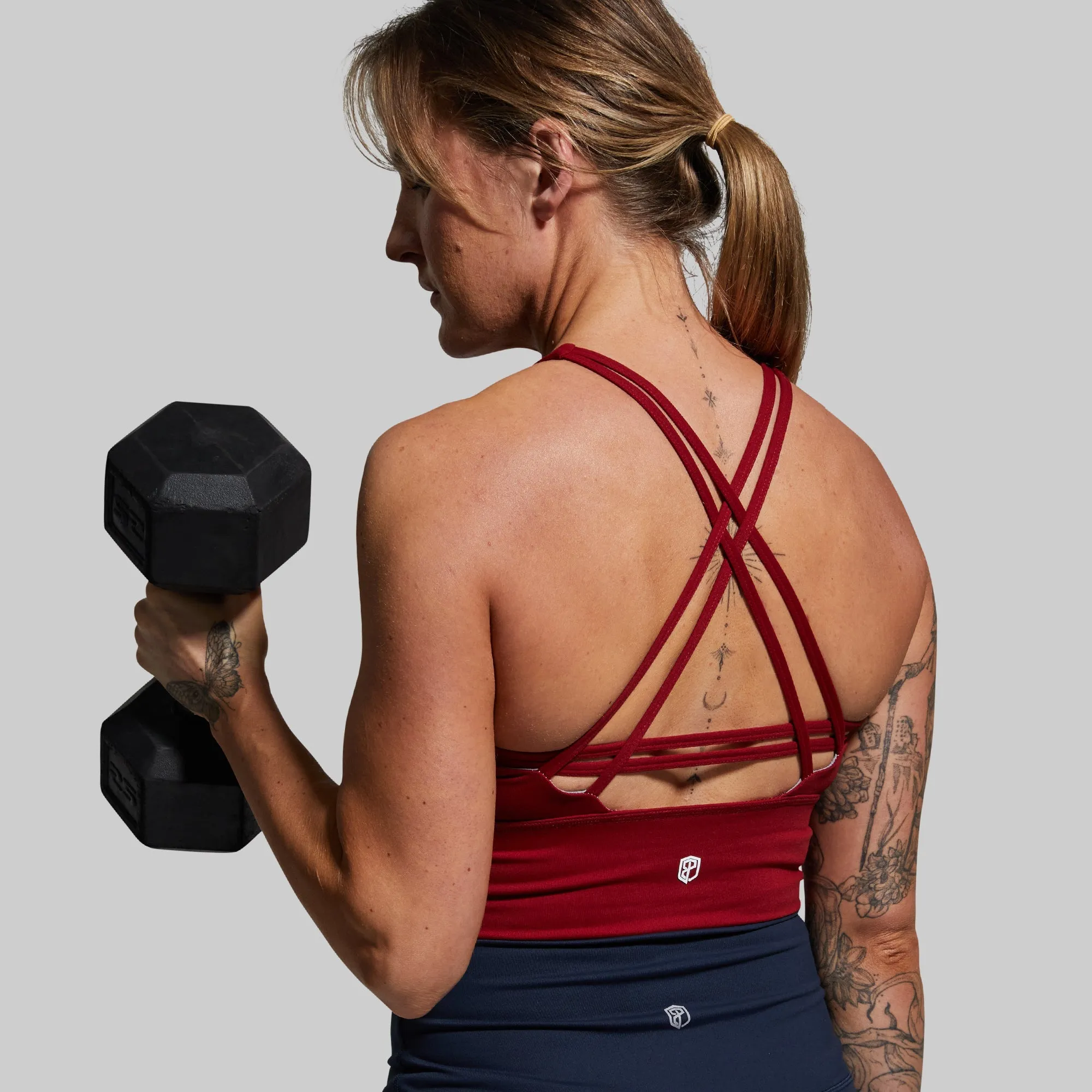 Crossfire Sports Bra (Brand Strength-Wine)