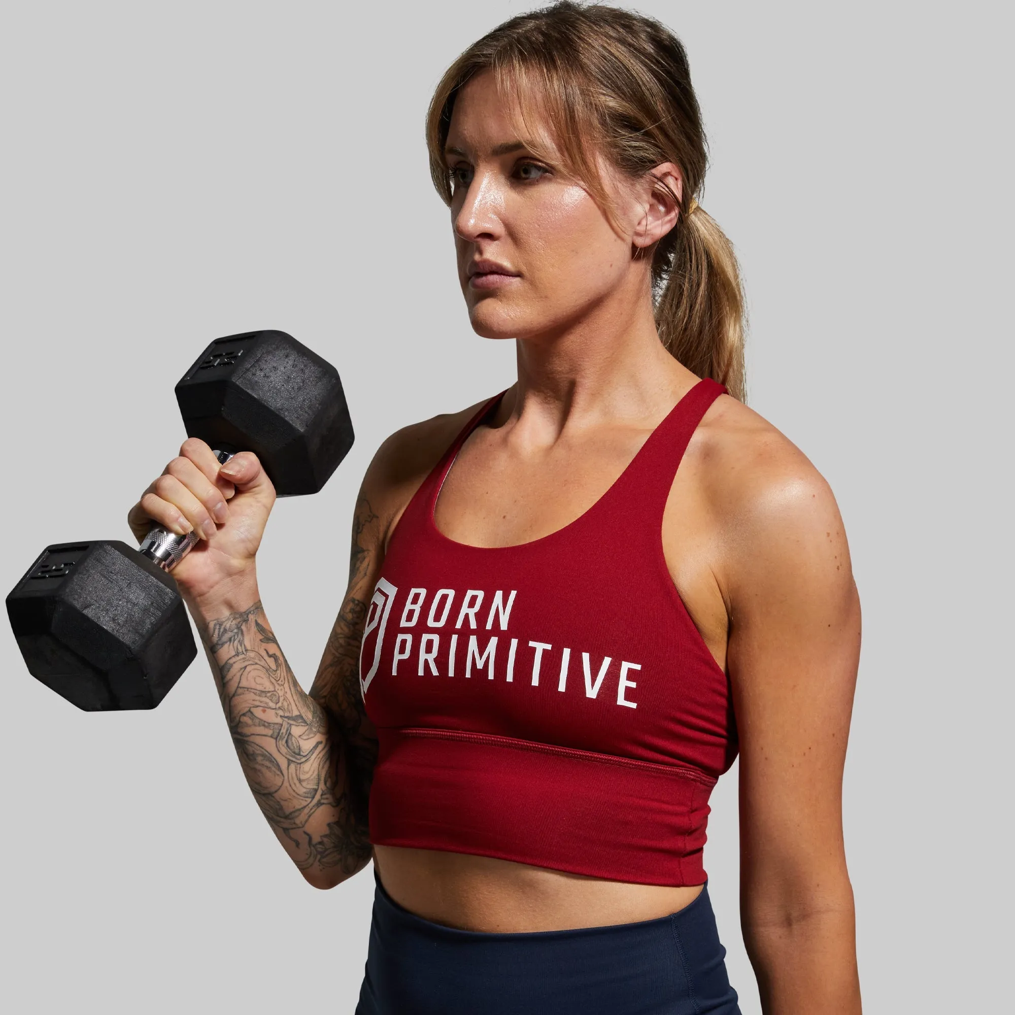 Crossfire Sports Bra (Brand Strength-Wine)