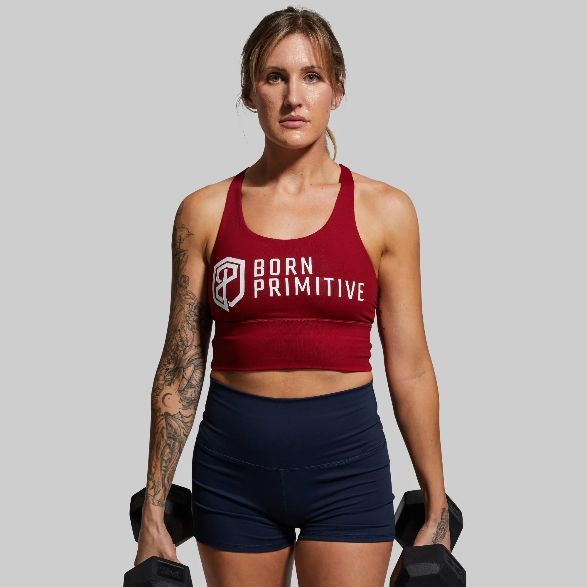 Crossfire Sports Bra (Brand Strength-Wine)