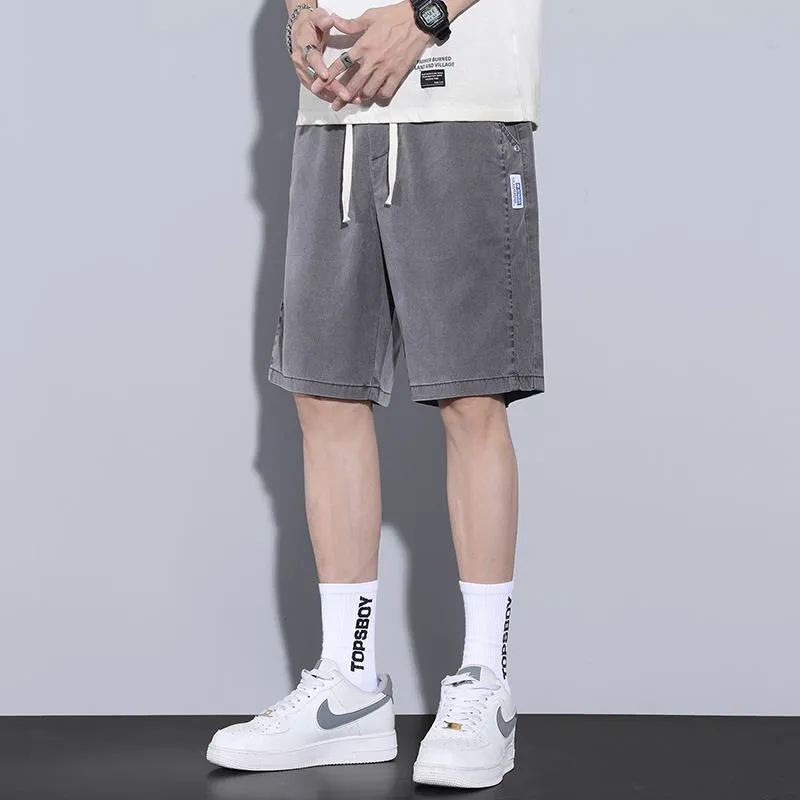 Drawstring Waist Straight Lyocell Tencel Shorts