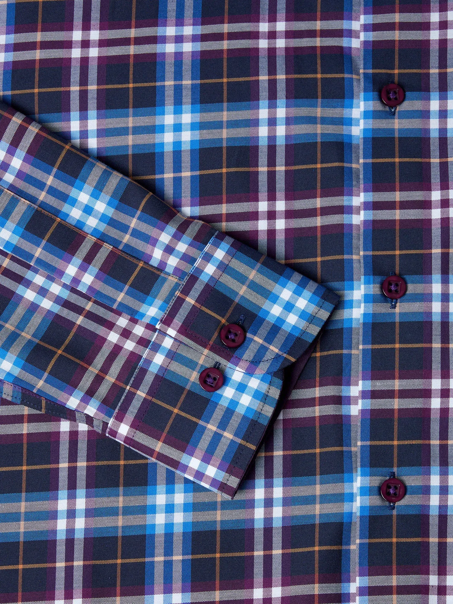 DRIFTER Dark Purple & Blue Long Sleeve Check Shirt