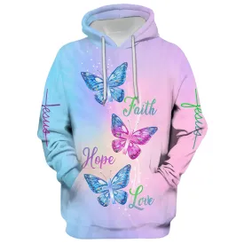 Faith Hope Love 3d Hoodie - Men & Women Christian Hoodie - 3D Printed Hoodie