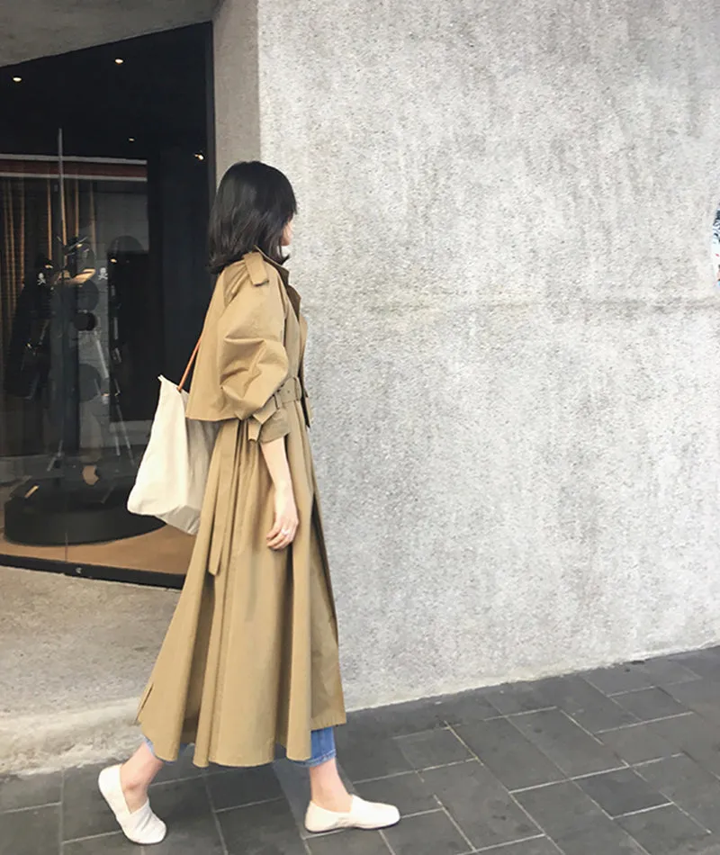 Fashion slim long outerwear autumn long-sleeved trench coat     S123