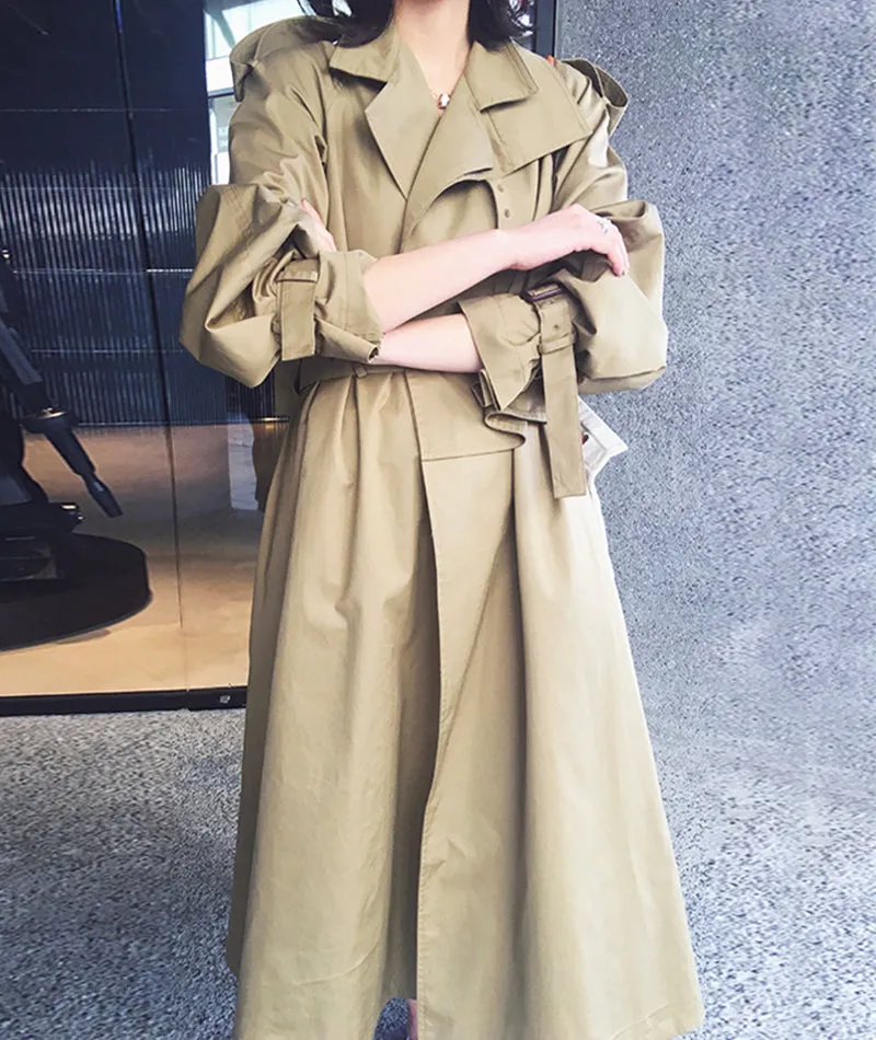 Fashion slim long outerwear autumn long-sleeved trench coat     S123