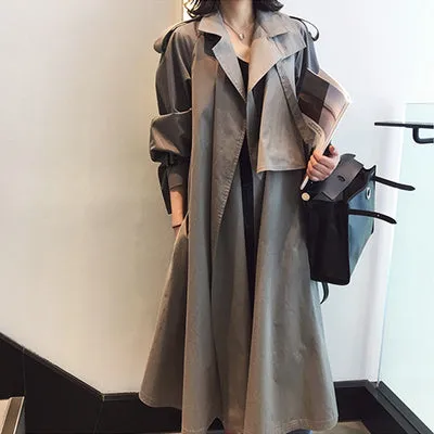 Fashion slim long outerwear autumn long-sleeved trench coat     S123