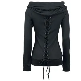 Gothic Lace Up Hooded Long Sleeve