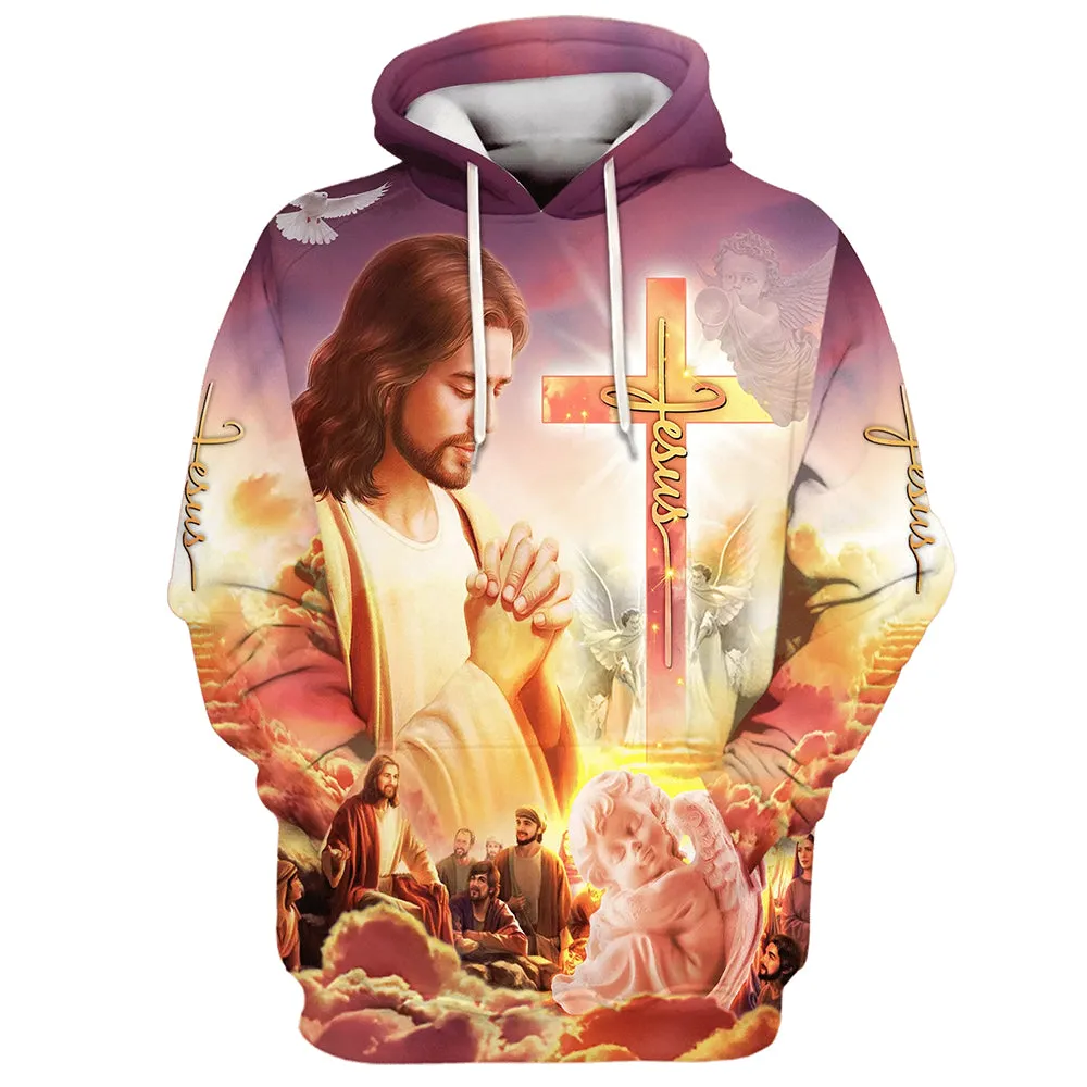 Jesus Prays For His Disciples 3d Hoodies Jesus Hoodie Men & Women Christian Hoodie 3D Printed Hoodie