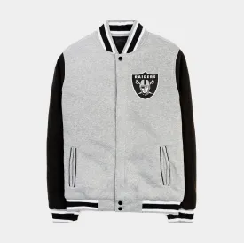 Las Vegas Raiders Reversible Letterman Mens Jacket (Black/Grey)