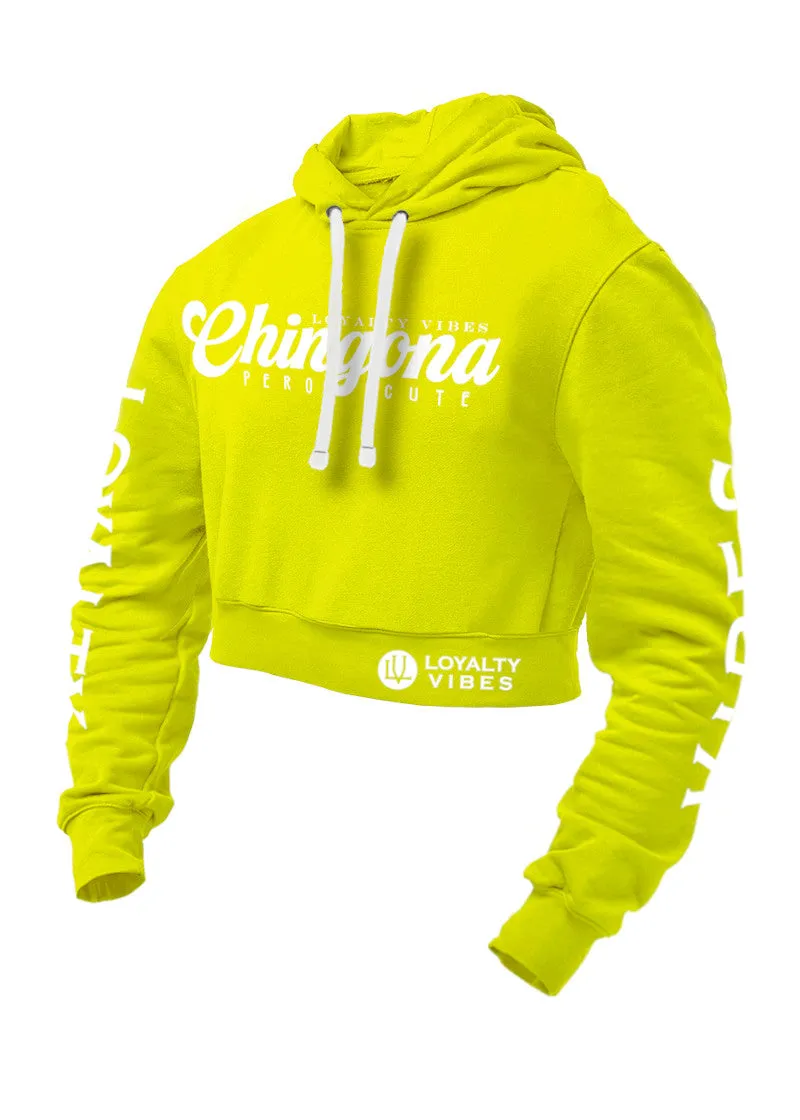 Loyalty Vibes Chingona Pero Cute Cropped Hoodie