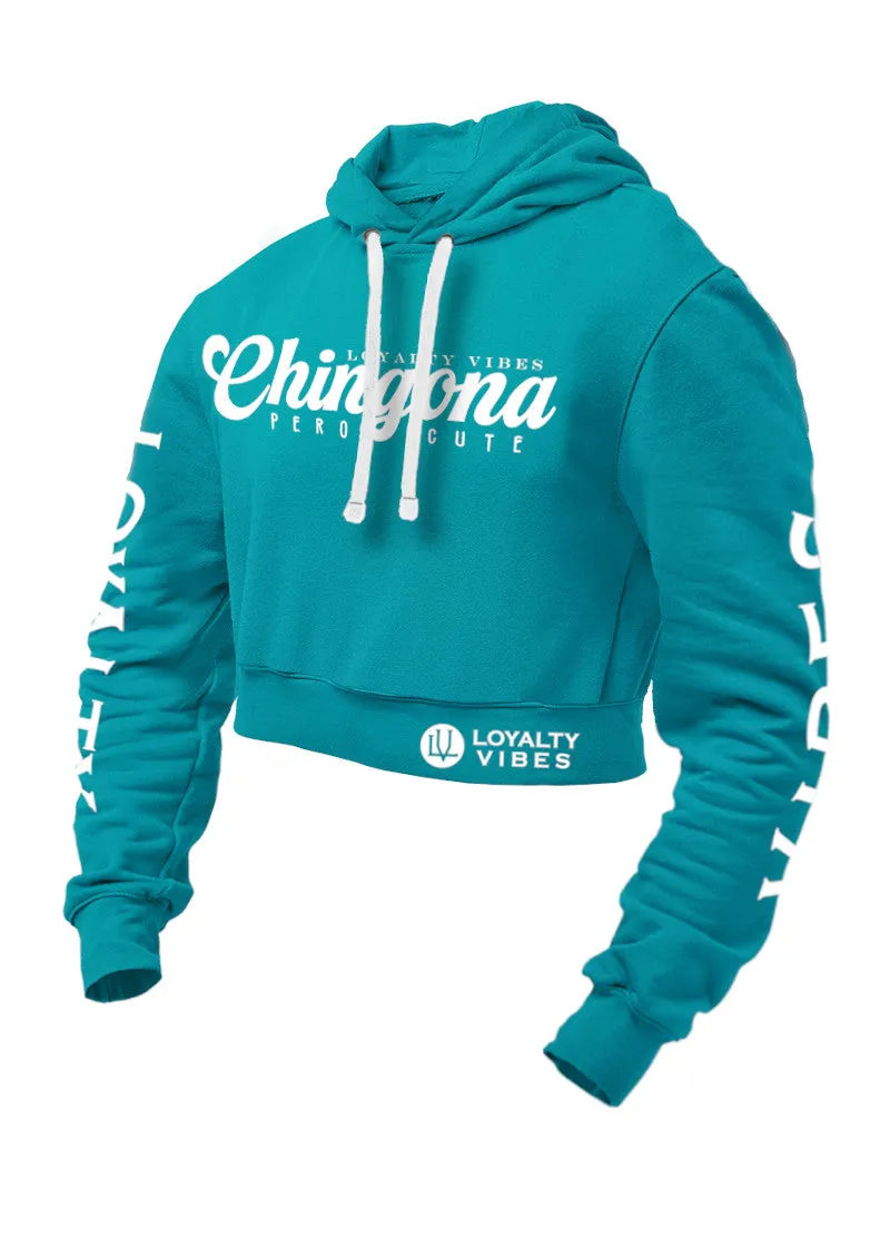 Loyalty Vibes Chingona Pero Cute Cropped Hoodie