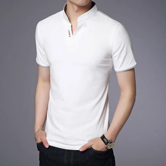 Mandarin Collar Summer Trending Cotton Tees