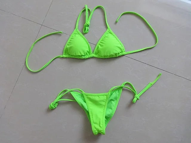 MANYIER swimsuit summer new Hot sexy pure color women bikini set bandage swimsuit brazilian multi-color swimwear bikini women