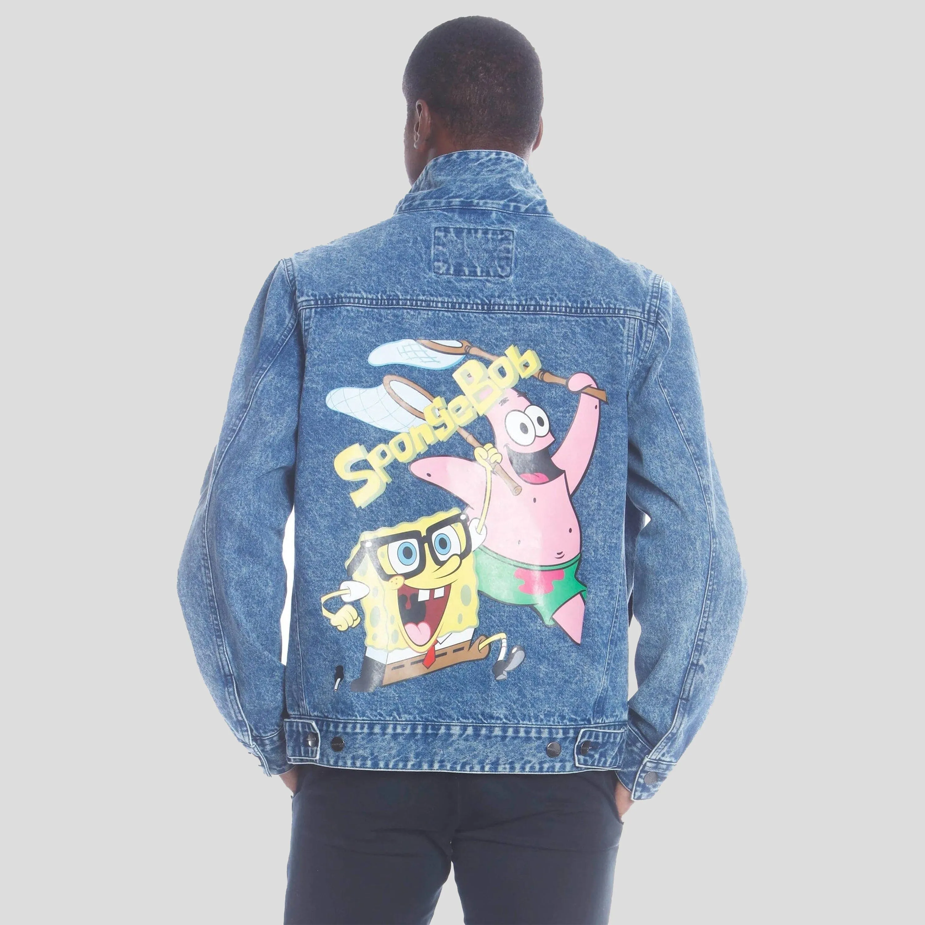 Members Only Men's SpongeBob Nickelodeon Denim Jacket