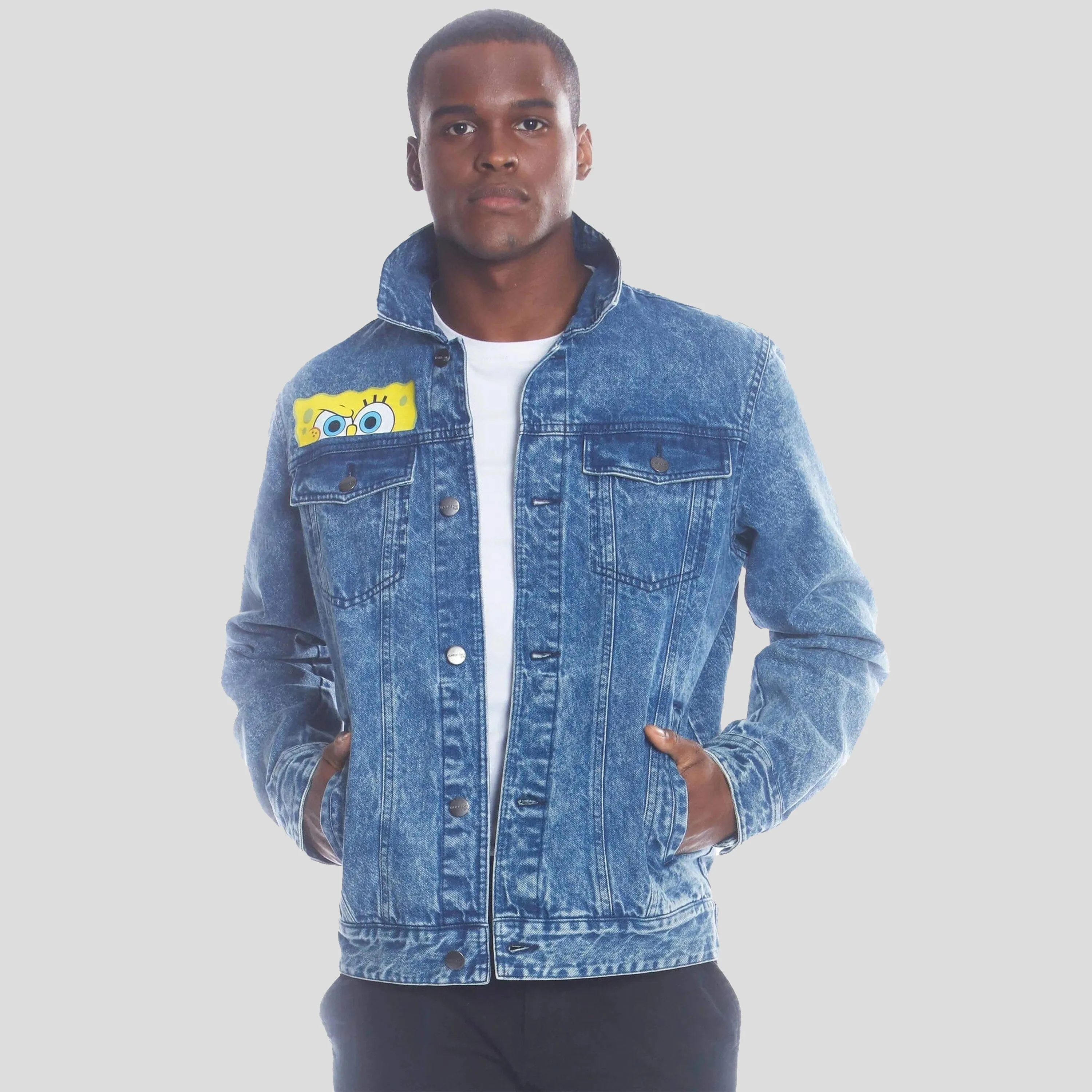 Members Only Men's SpongeBob Nickelodeon Denim Jacket