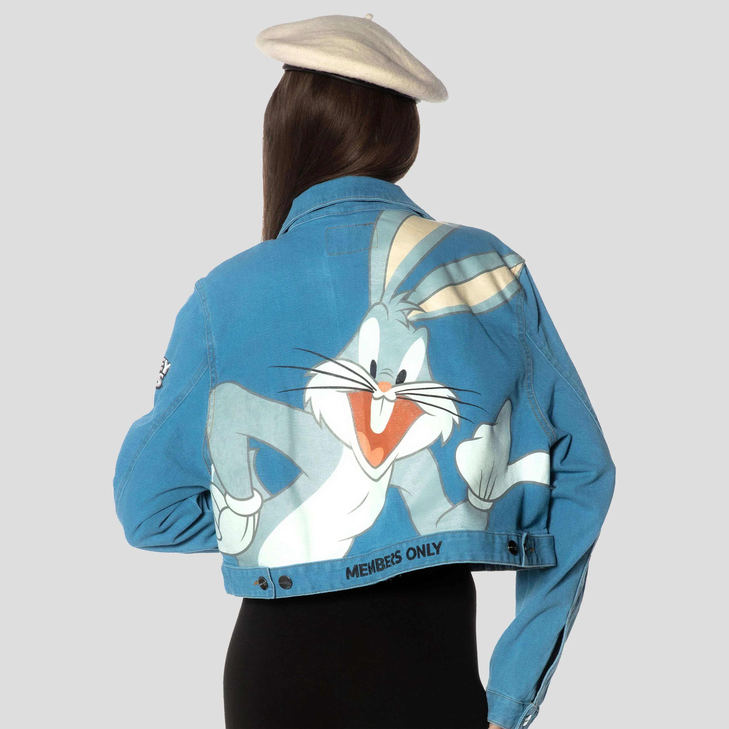 Members Only Women's Looney Tunes Bugs Bunny Denim Jacket