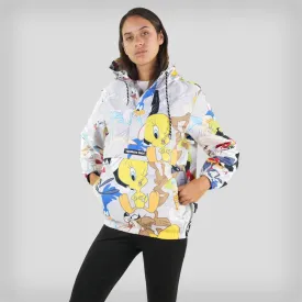 Members Only Women's Looney Tunes Print Popover Oversized Jacket