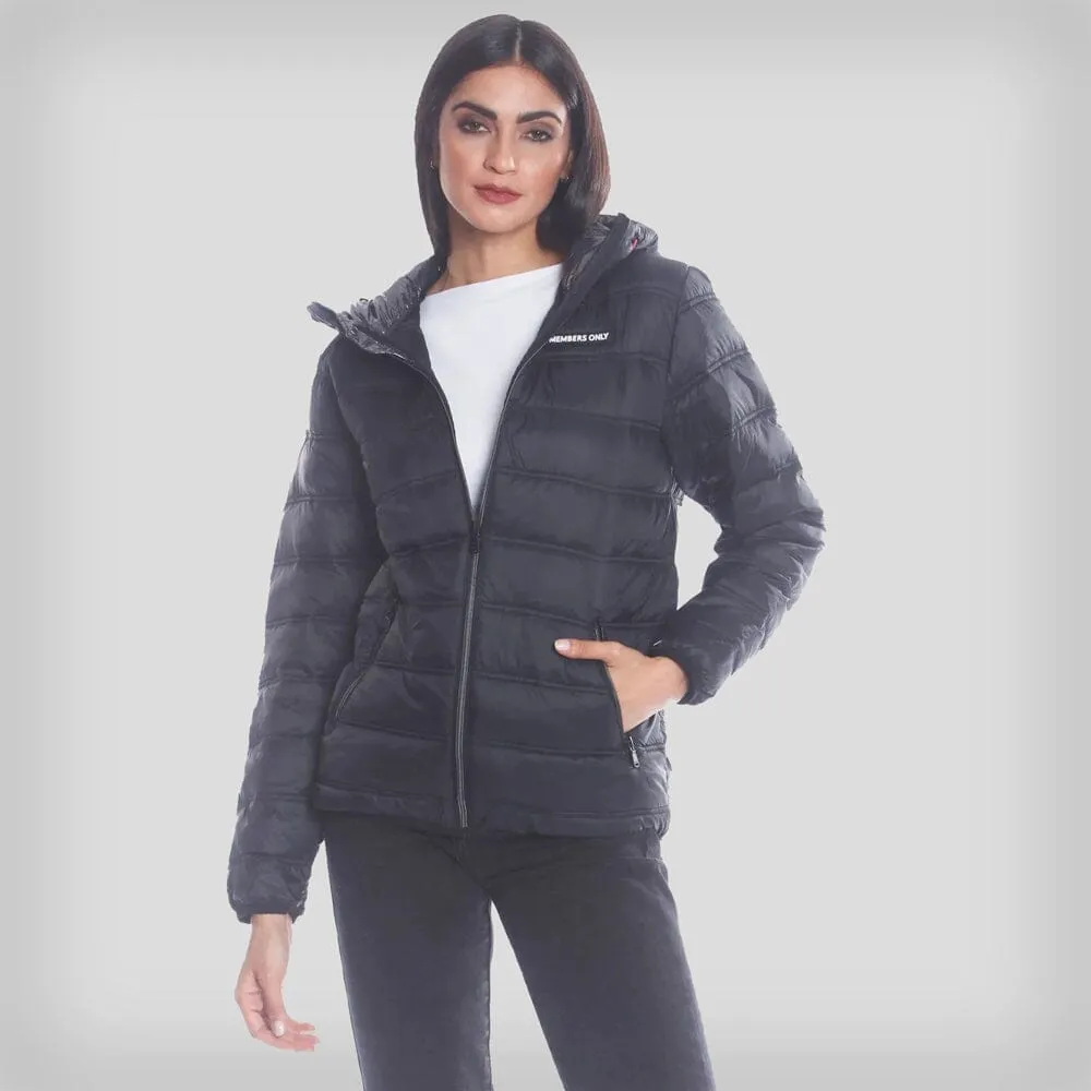 Members Only Women's Solid Packable Oversized Jacket